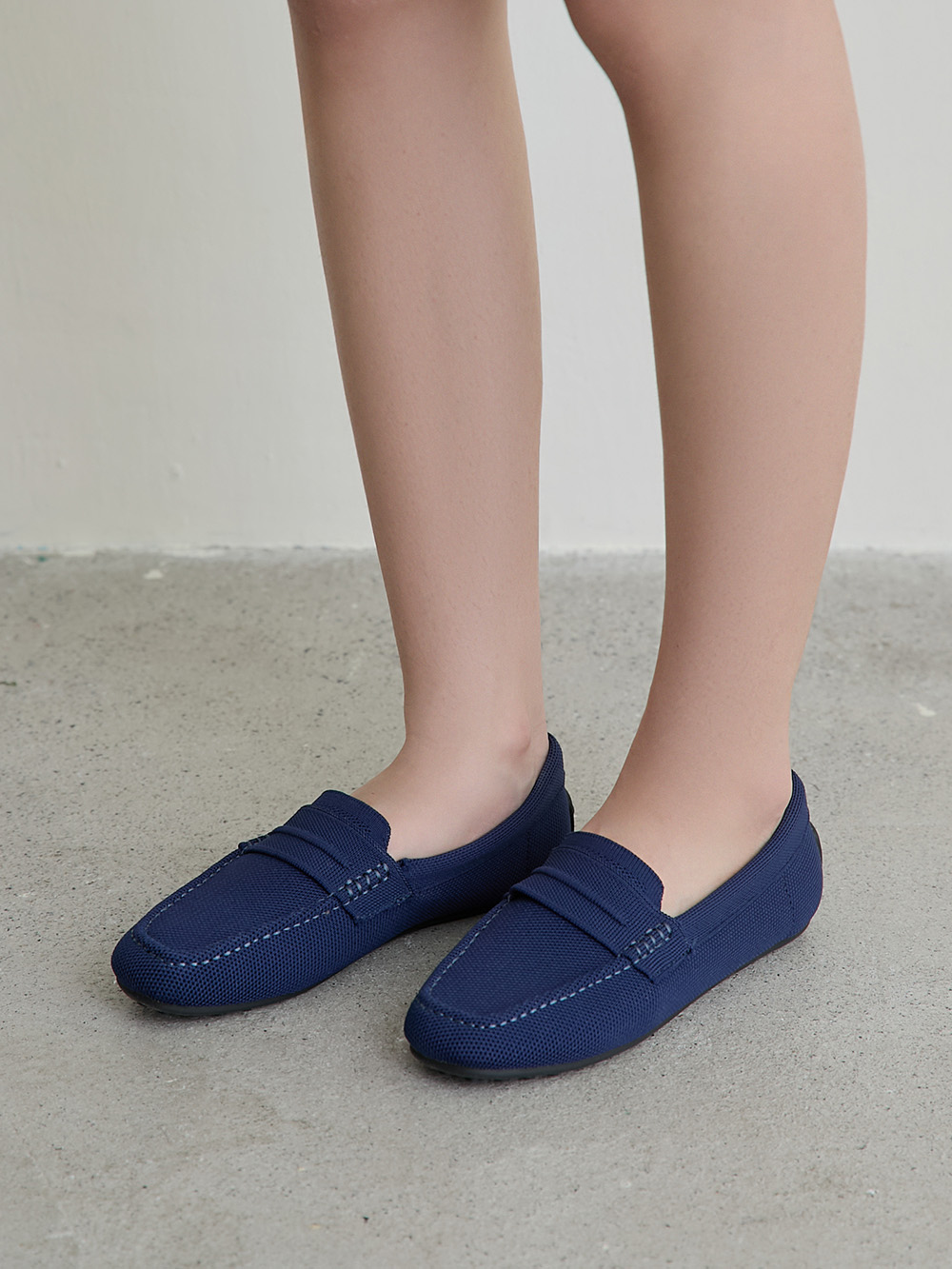 【3D零感雲織鞋】通勤款樂福豆豆鞋 皇家藍