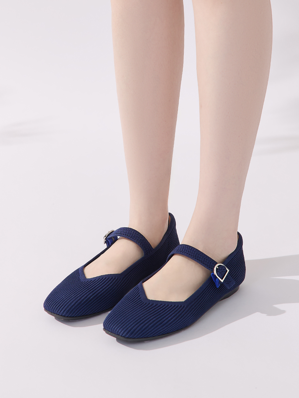 【3D零感雲織鞋】方頭瑪莉珍鞋 皇家藍
