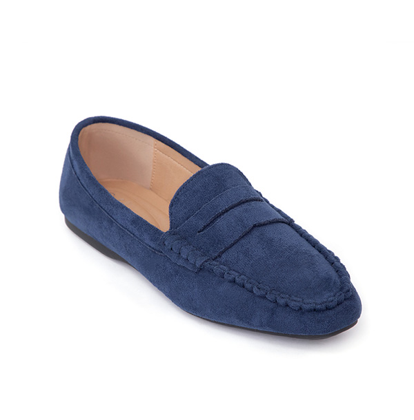 秋冬輕著4D氣墊豆豆底樂福鞋 深藍色