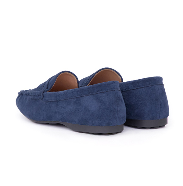 秋冬輕著4D氣墊豆豆底樂福鞋 深藍色