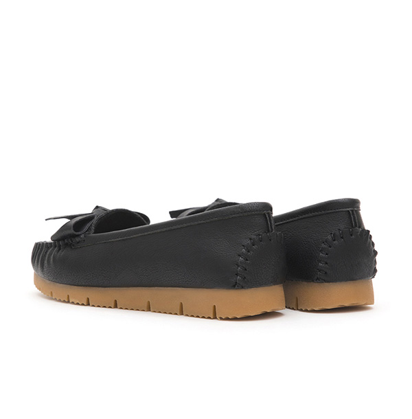 MIT Bow Platform Moccasins Black