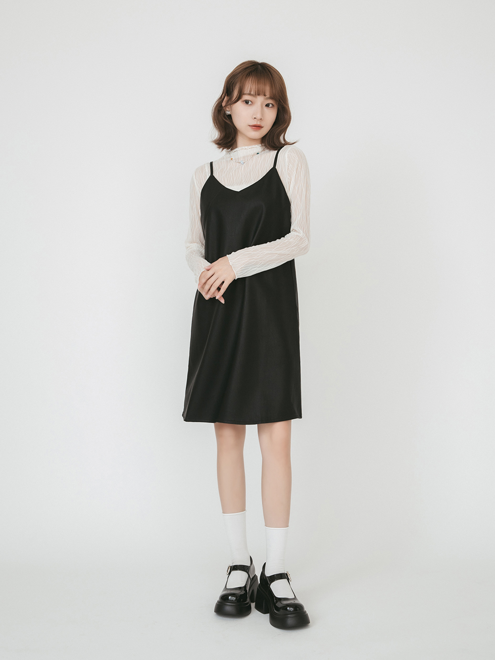 夢幻舞台．輕量加厚底銀釦瑪莉珍鞋 漆皮黑