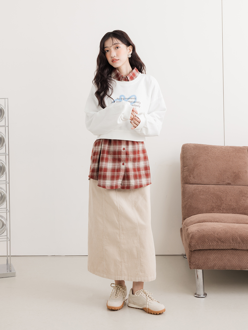 機能增高真皮阿甘休閒鞋 米白