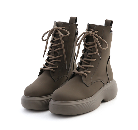 Lightweight Sole Lace-Up Short Military Boots Green