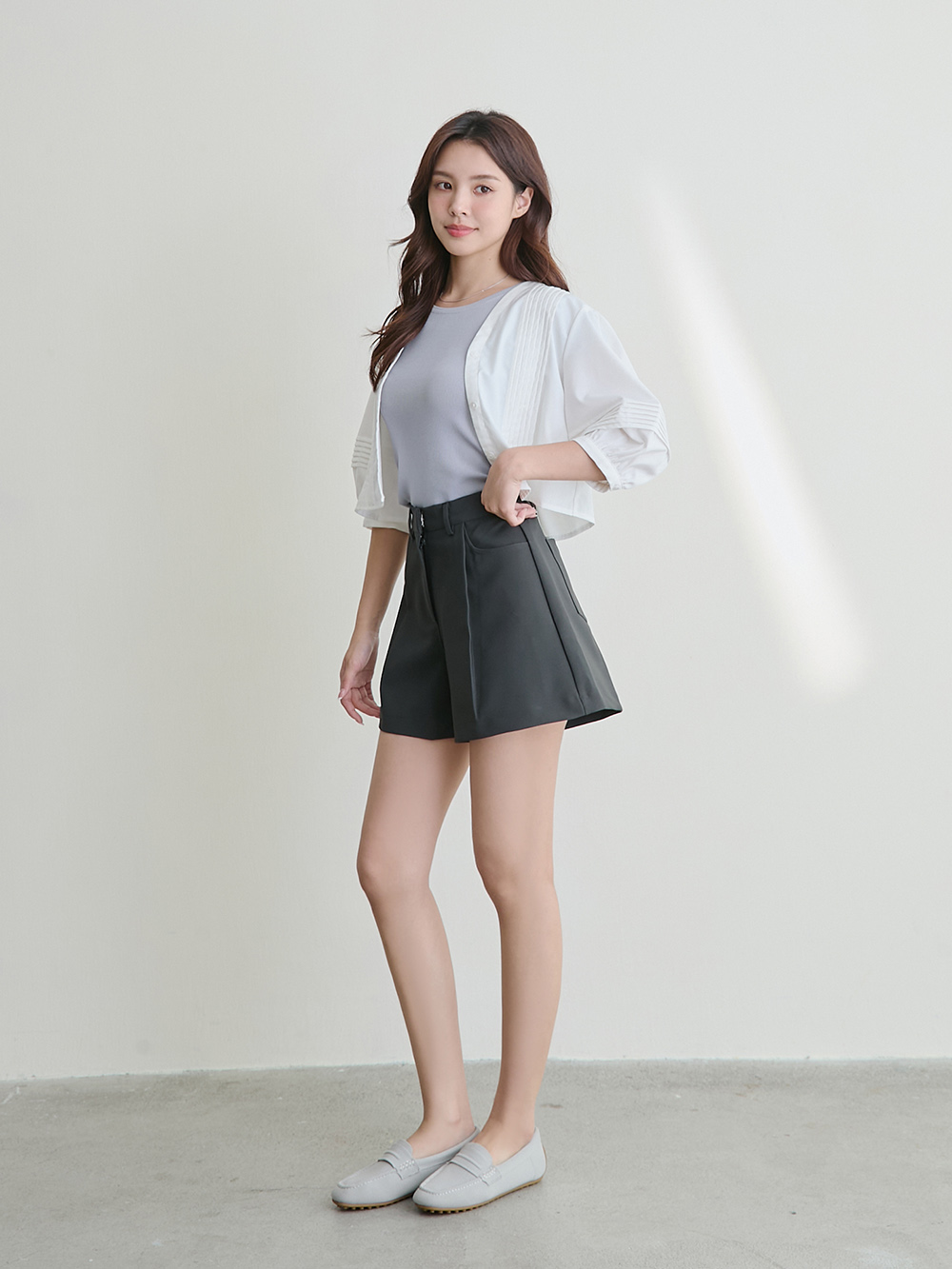 【3D零感雲織鞋】通勤款樂福豆豆鞋 象牙灰