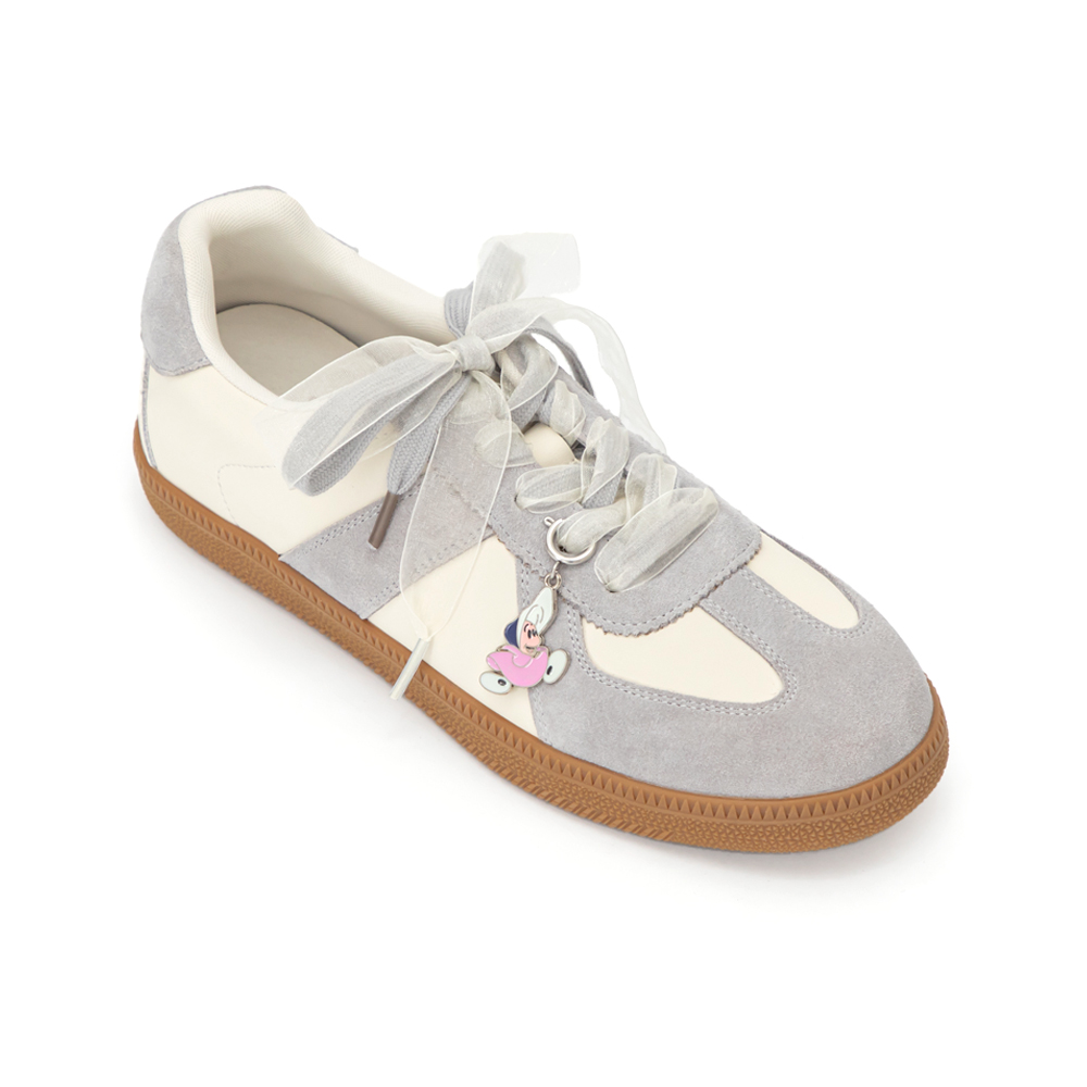 【Disney】牡蠣寶寶小掛飾真皮德訓鞋 灰色