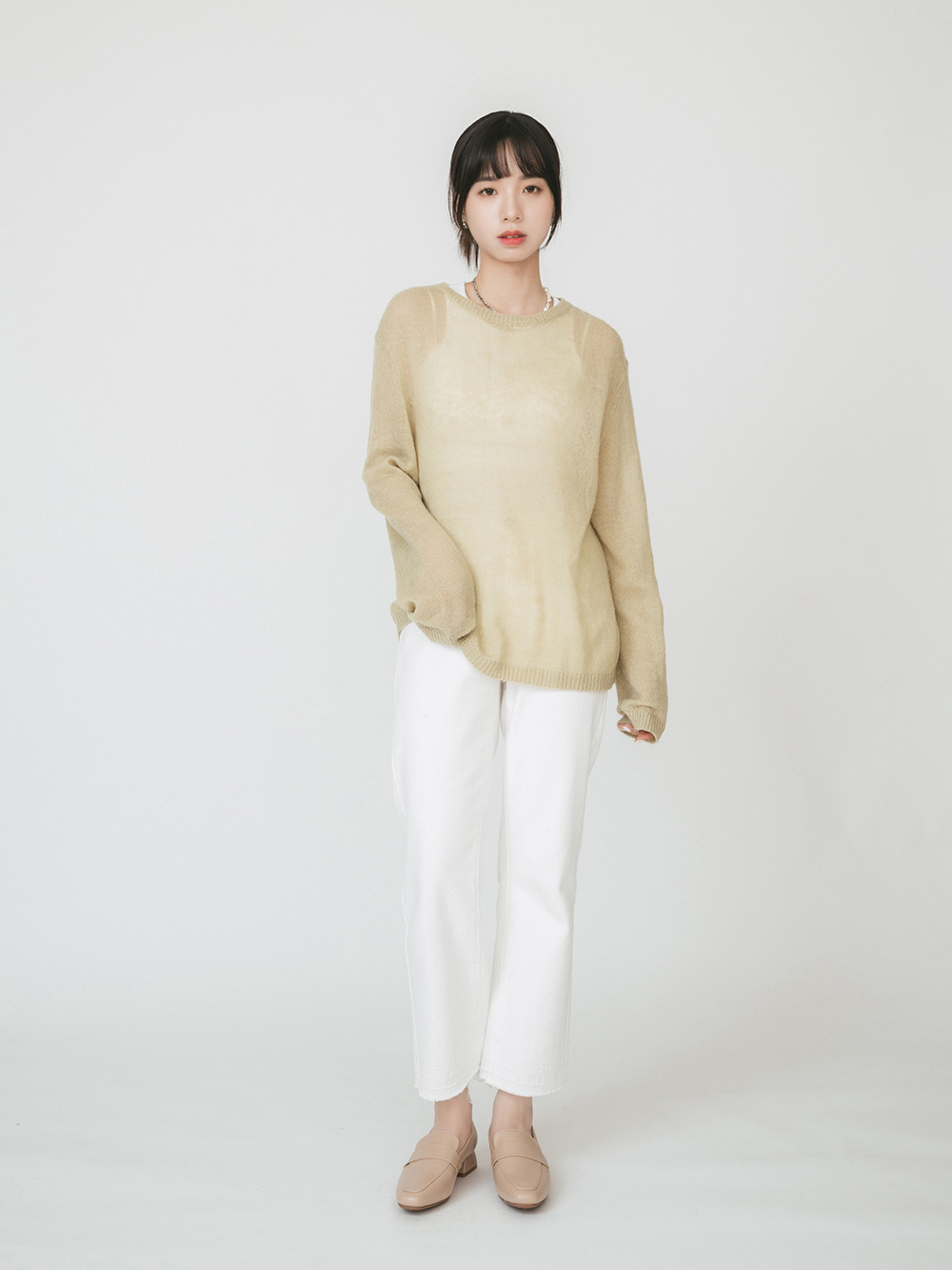 實穿滿分．4D氣墊低跟樂福鞋 奶茶杏