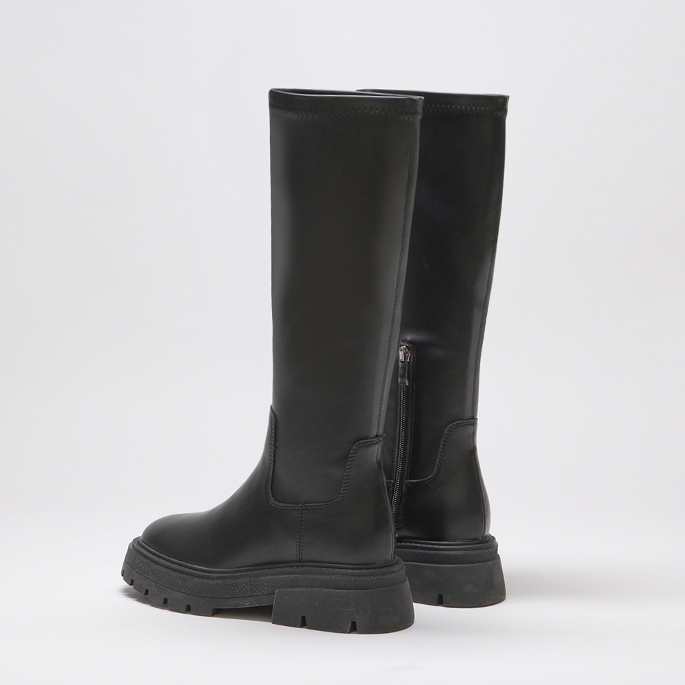 Plain Fitting Slimming Tall Boots Black