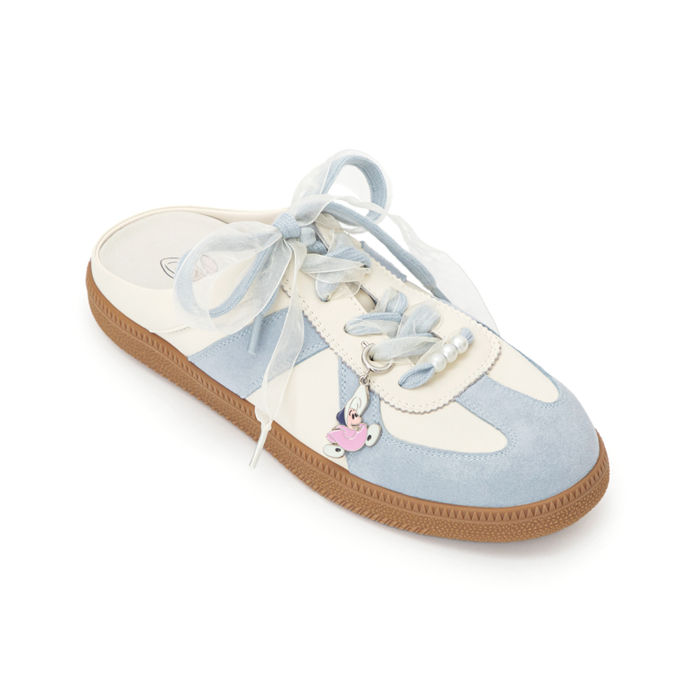 【Disney】牡蠣寶寶真皮德訓穆勒鞋 天空藍