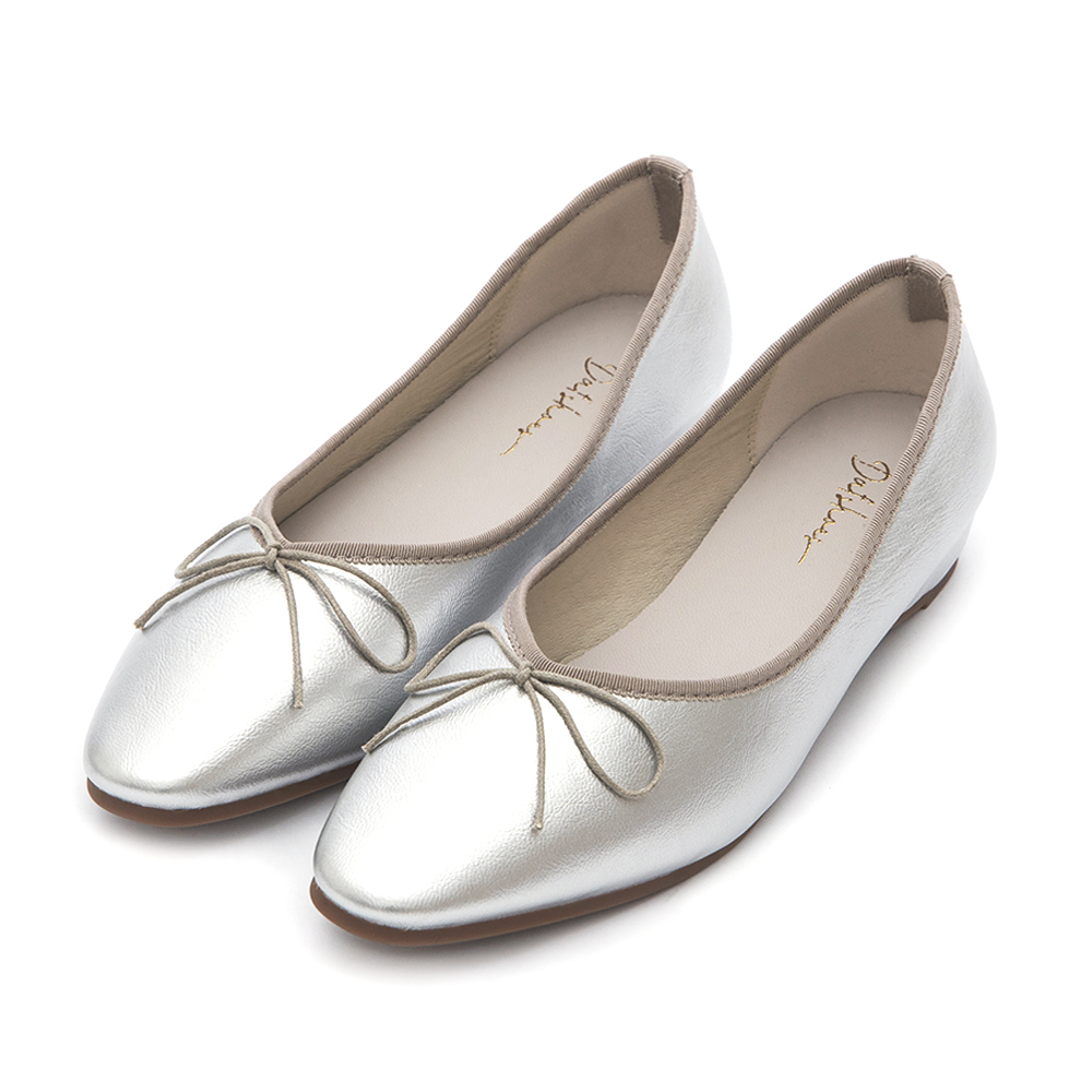 Classic Bow Ballet Flats Silver