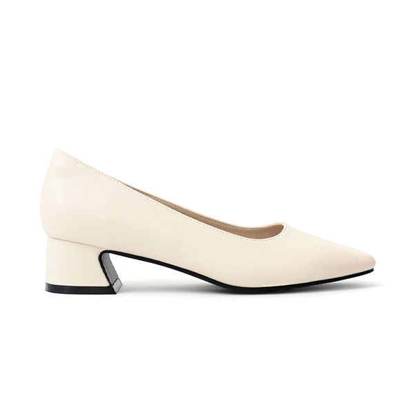 Minimalist Pointed-Toe 4cm Low Heels White