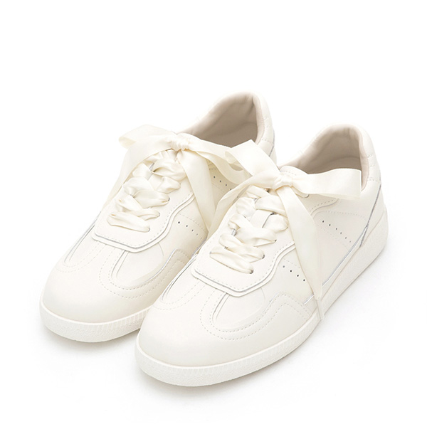 Ribbon Casual German Trainer Shoes Beige