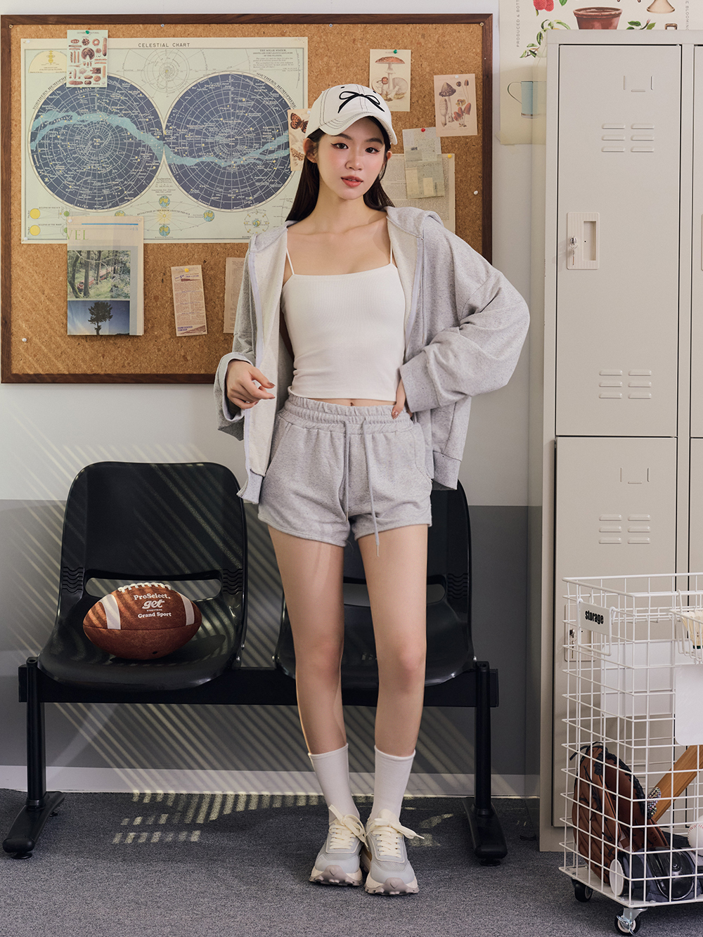 韓潮拼色輕量厚底增高休閒鞋 天空藍