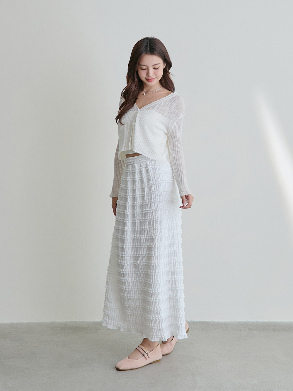 【3D零感雲織鞋】雙帶方頭瑪莉珍鞋 裸膚粉