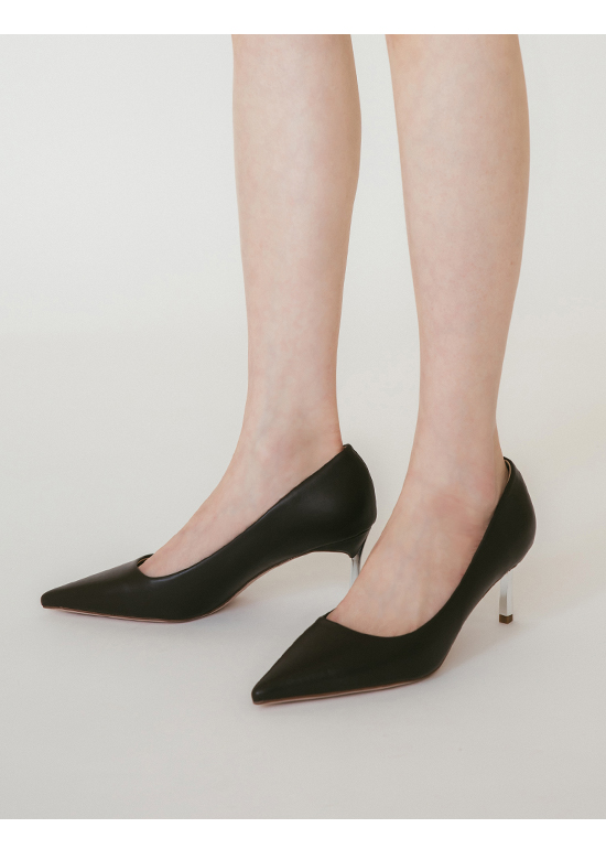Plain Pointed Toe 6cm High-Heels Dark Brown
