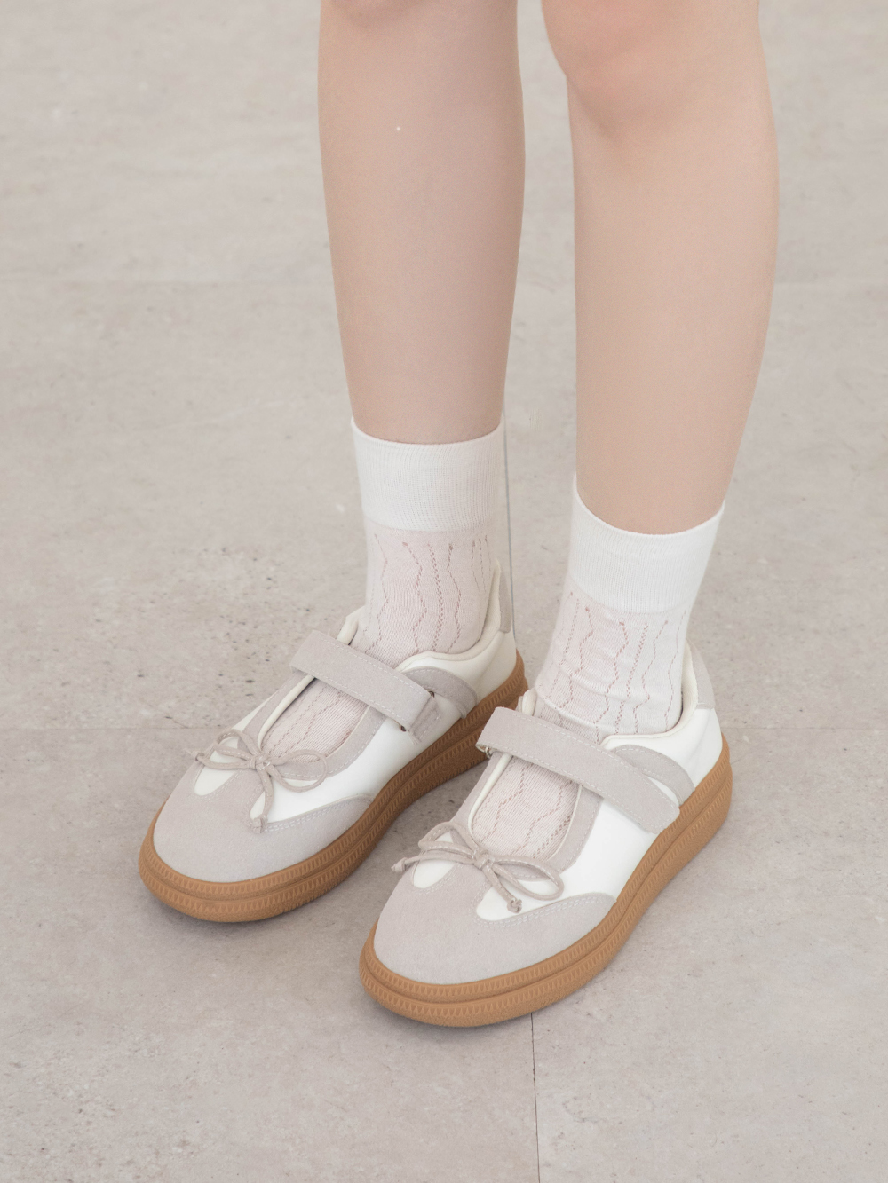 淘氣美少女加厚底機能瑪莉珍鞋 白色