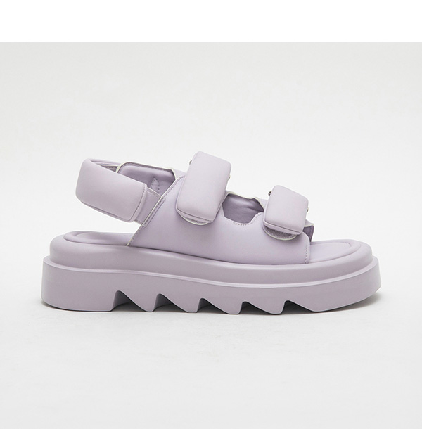 寬帶魔鬼氈空氣海綿啵啵Q軟涼鞋 淺紫
