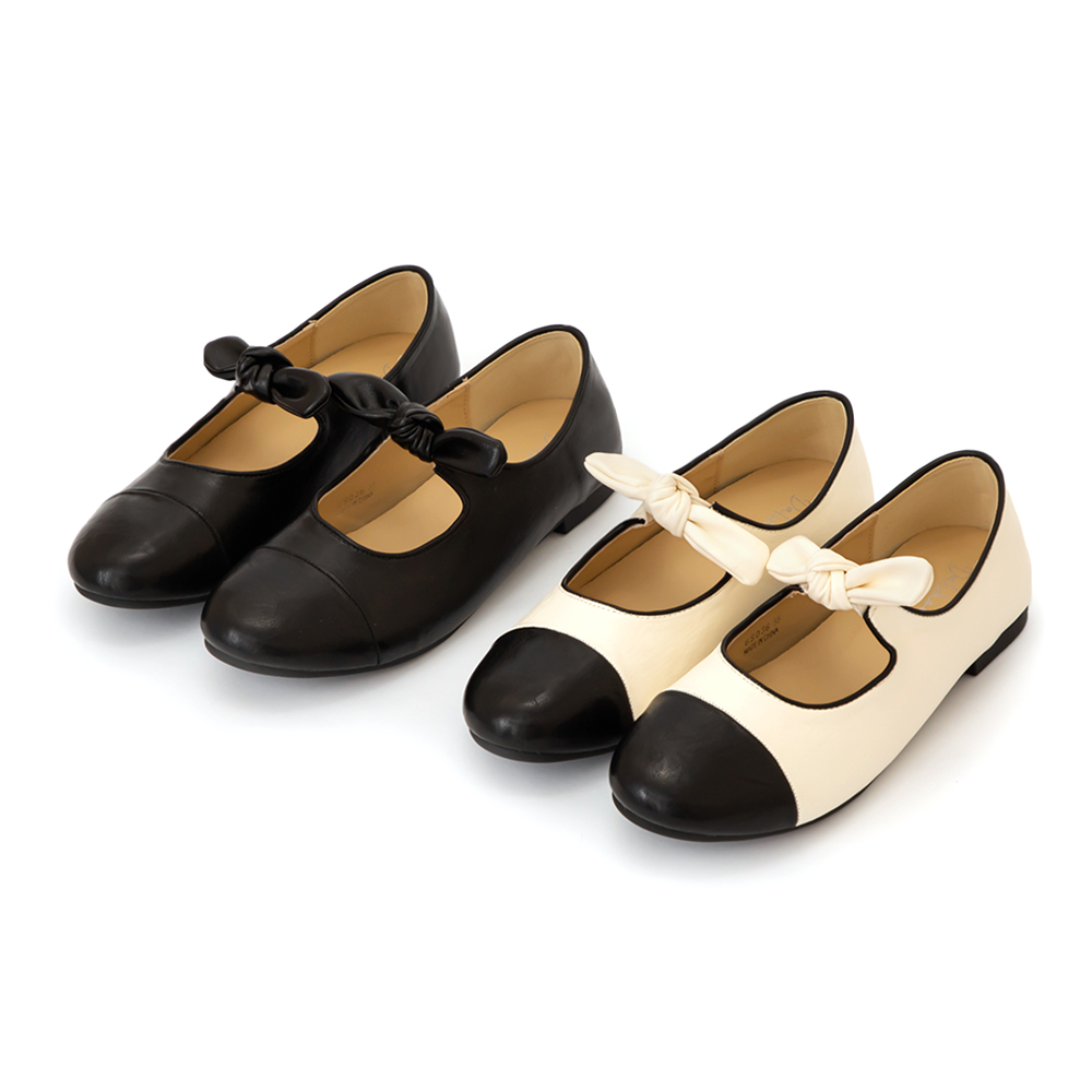 可愛啾啾蝴蝶結小香風瑪莉珍鞋 白
