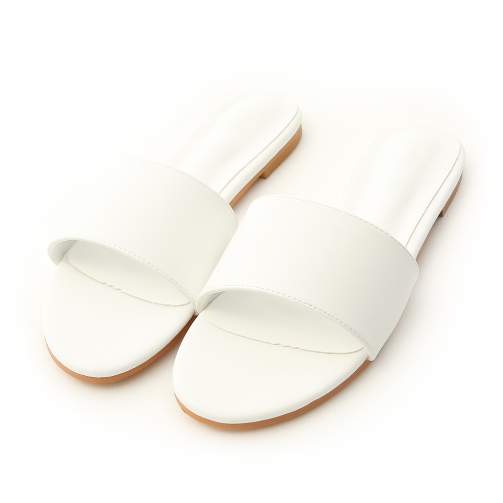 亮彩盛夏.一字宽版平底凉拖鞋