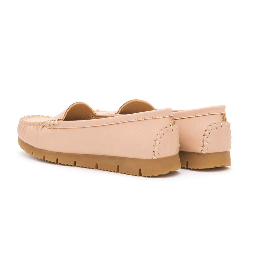 MIT Plain Platform Moccasins Pink