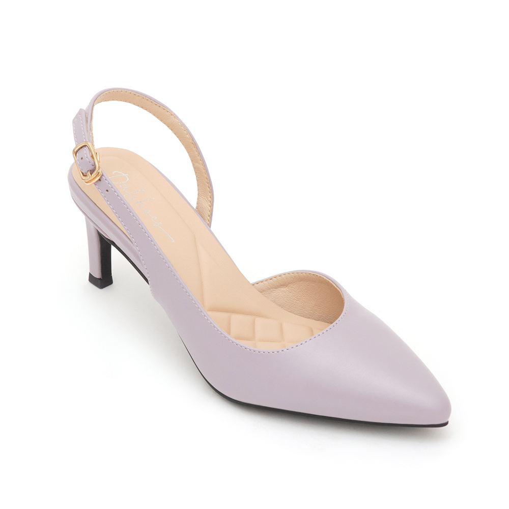 Elegant Pointed-Toe Slingback Heels Lavender