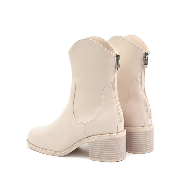 V-Cut Memory Foam Slim Boots French Vanilla White