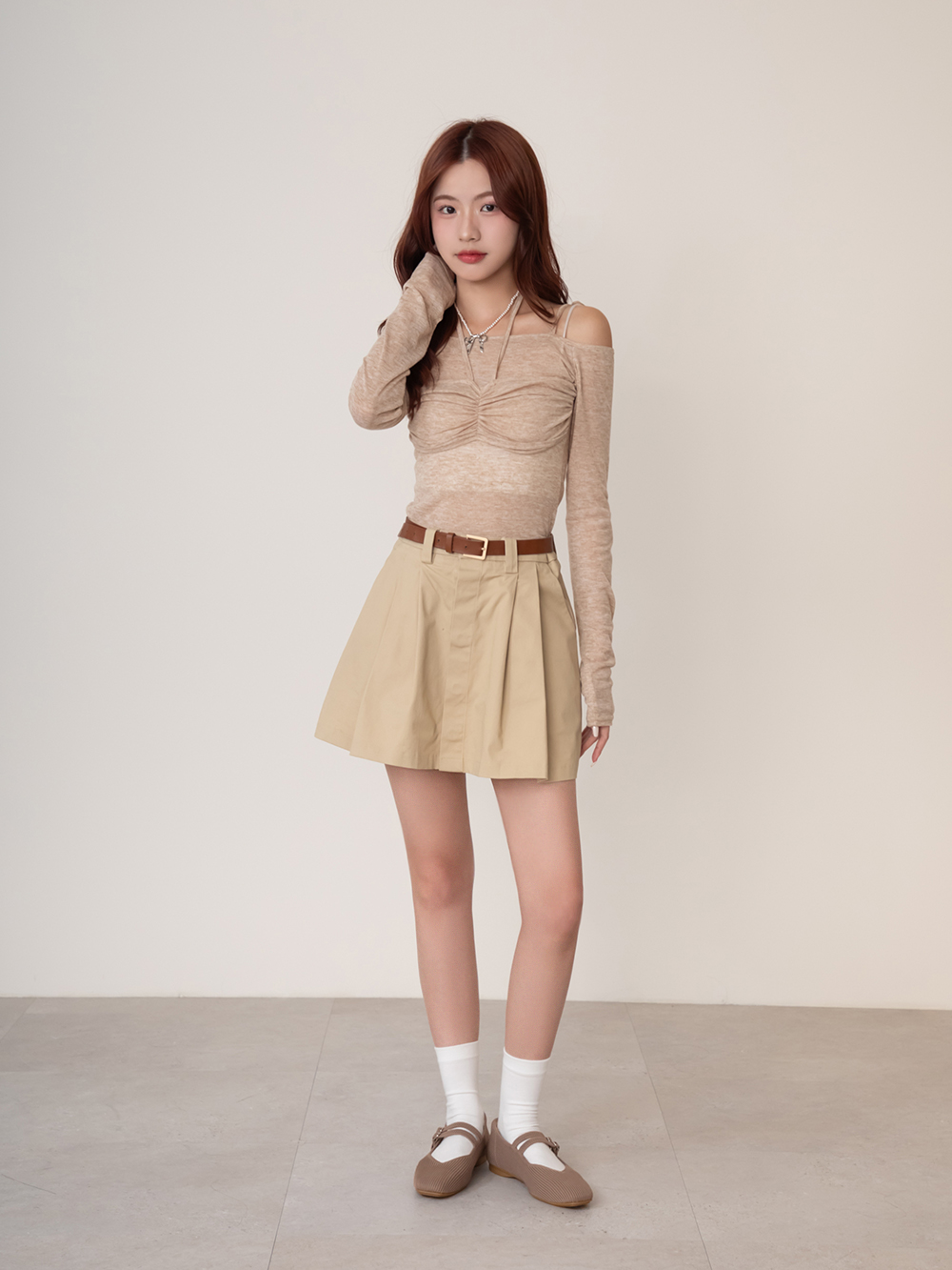 【3D零感雲織鞋】雙帶方頭瑪莉珍鞋 摩卡色