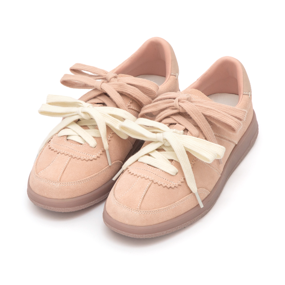 進化版2.0雙色鞋帶真皮德訓鞋 粉色