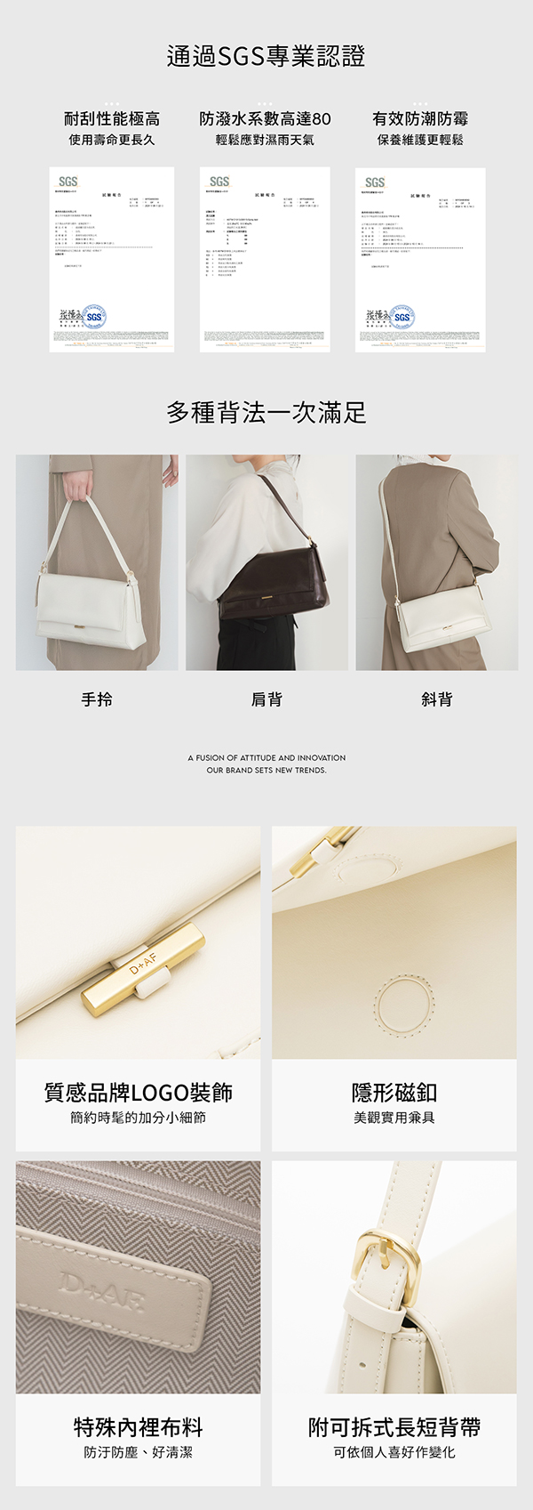 Two-Way Messenger Bag Beige