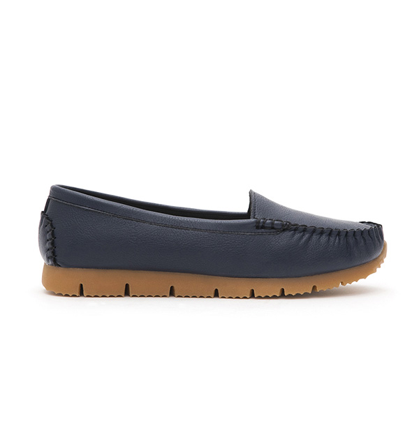 MIT Plain Platform Moccasins Blue