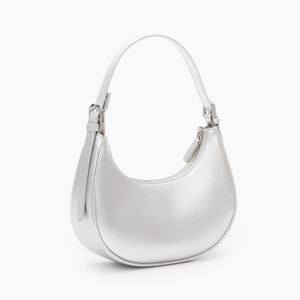 Two-Way Half-Moon Bag Silver