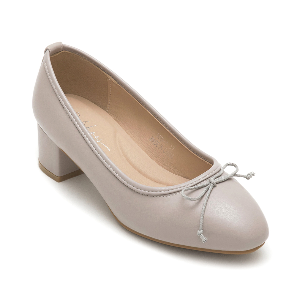 4D氣墊中跟芭蕾娃娃鞋 冰河灰