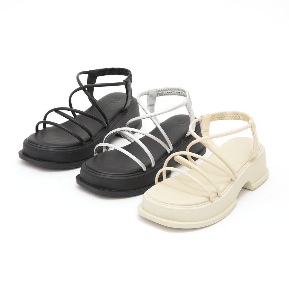 Cross Strap Thick Sole Sandals 米