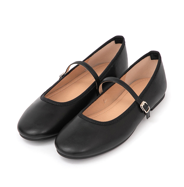 奧黛麗小圓頭平底瑪莉珍鞋 黑色