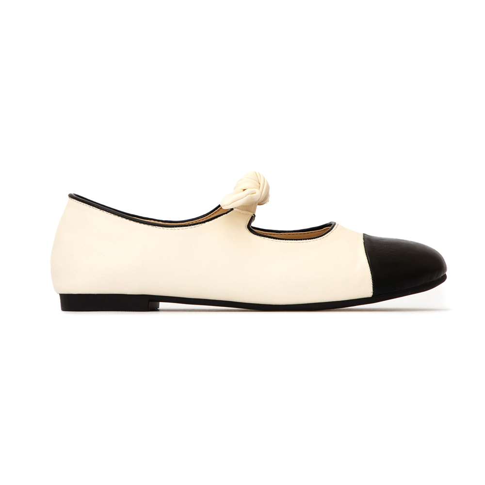 可愛啾啾蝴蝶結小香風瑪莉珍鞋 白