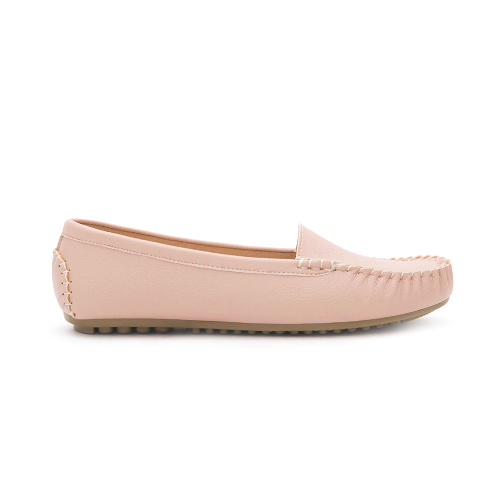 MIT Solid Moccasin Loafers Nude pink