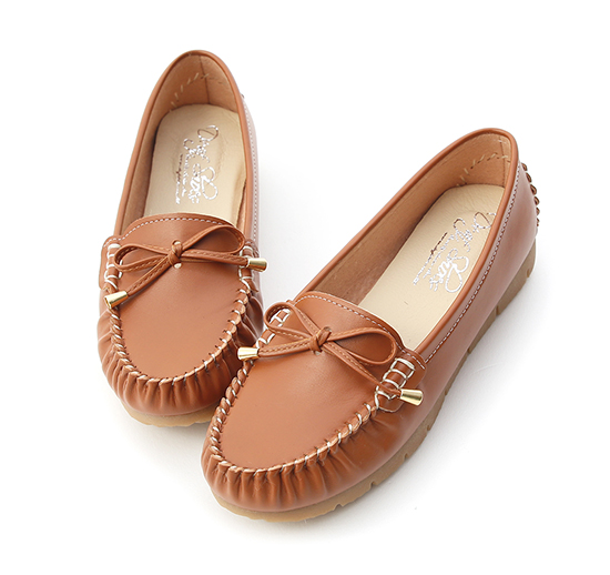 MIT Tie Detail Moccasins Brown