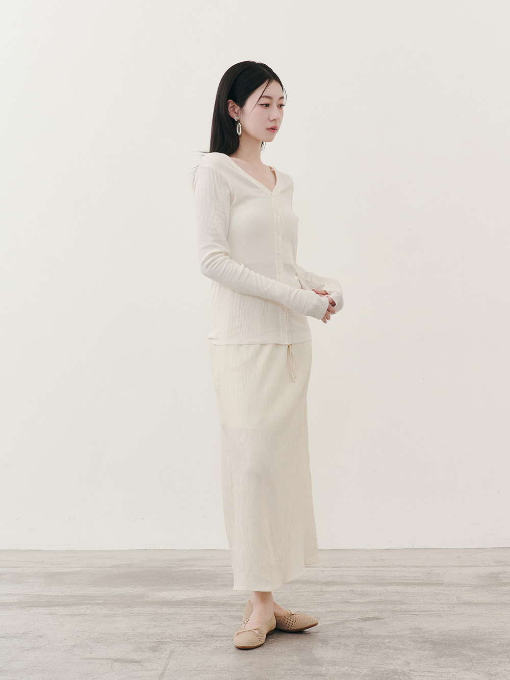 【3D零感雲織鞋】蝴蝶結圓頭芭蕾娃娃鞋 密茶杏