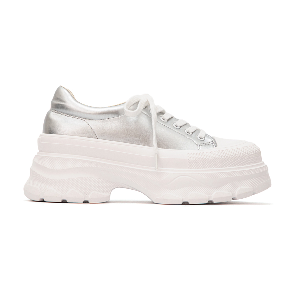 零重力輕運動厚底增高休閒鞋 銀色