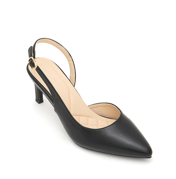 Elegant Pointed-Toe Slingback Heels Black