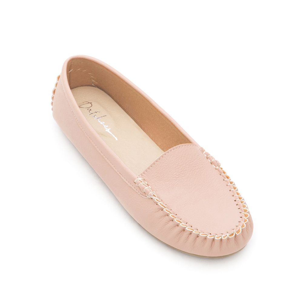 MIT Solid Moccasin Loafers Nude pink