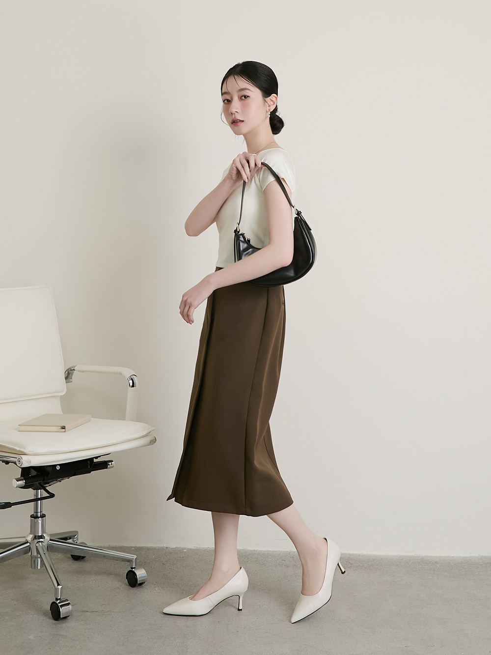 【真皮系列】6.5cm全能氣墊真皮高跟鞋 人氣白