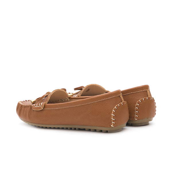 Soft MIT Bow Loafer Moccasins Brown