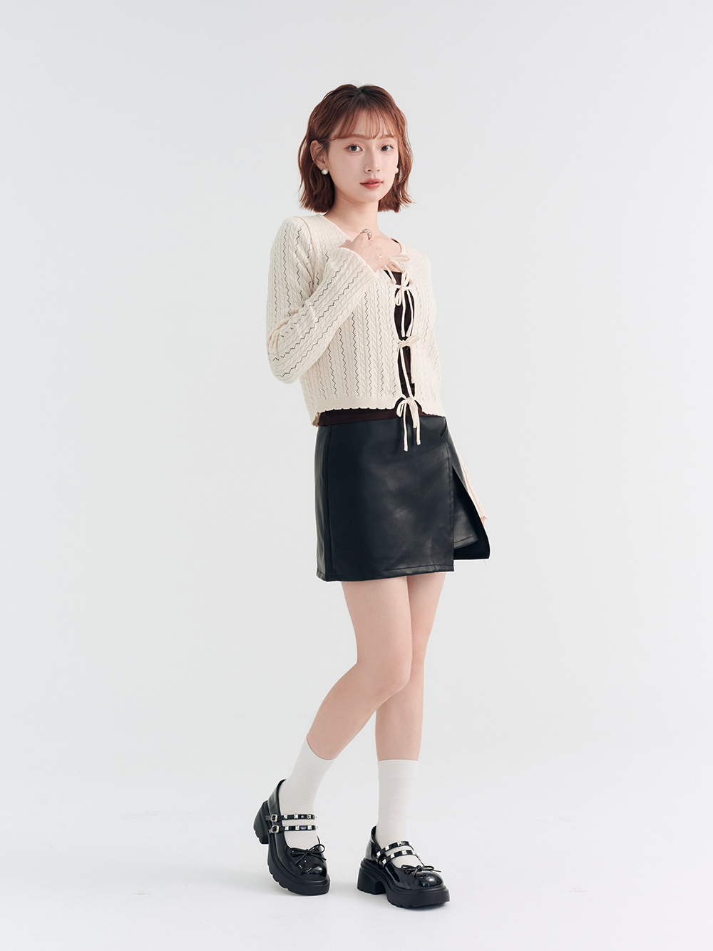 暗黑甜心鉚釘厚底瑪莉珍鞋 漆皮黑