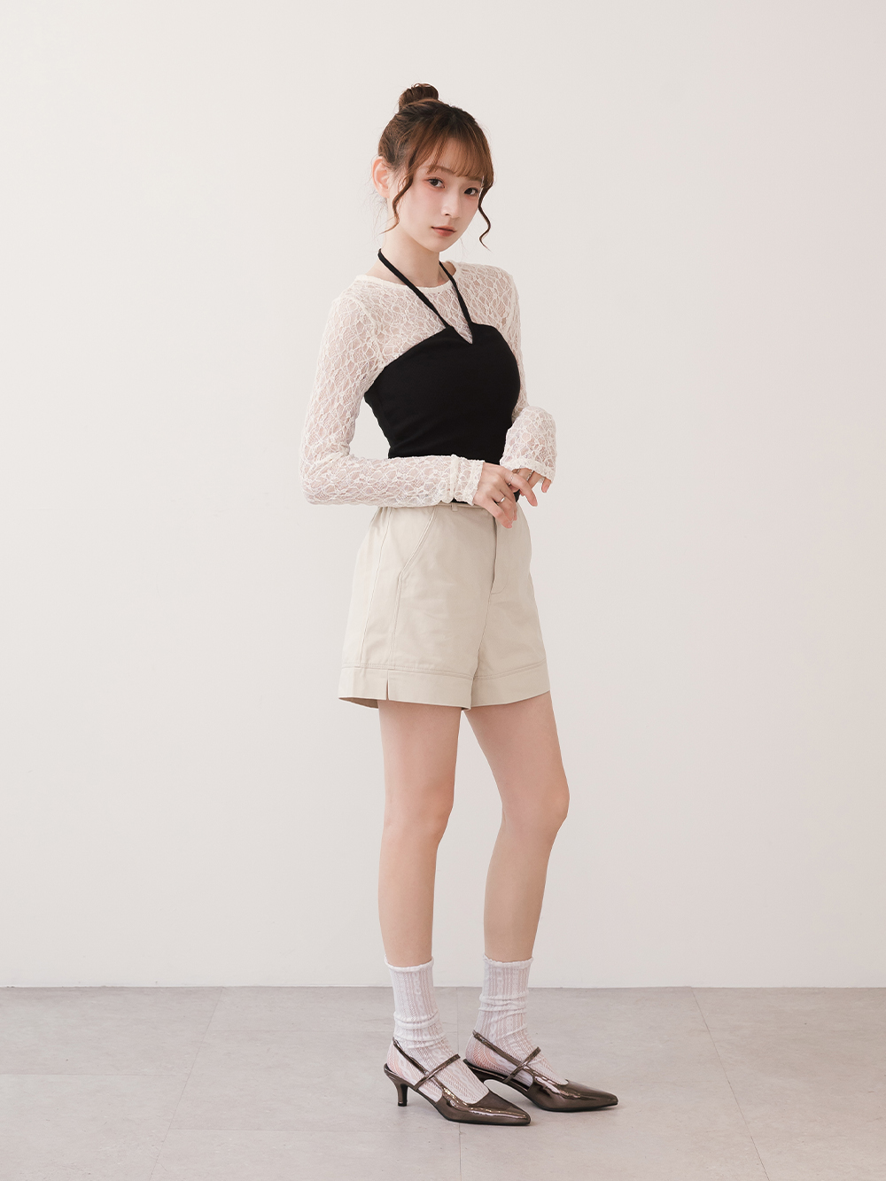 一穿愛上尖頭低跟後空跟鞋 星耀銀灰