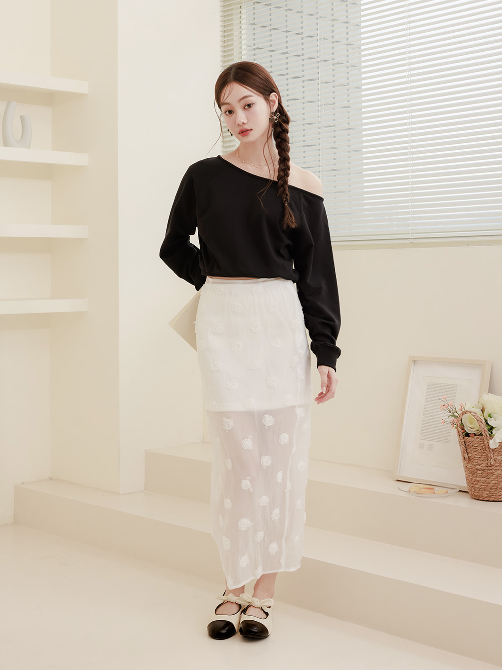 可愛啾啾蝴蝶結小香風瑪莉珍鞋 白