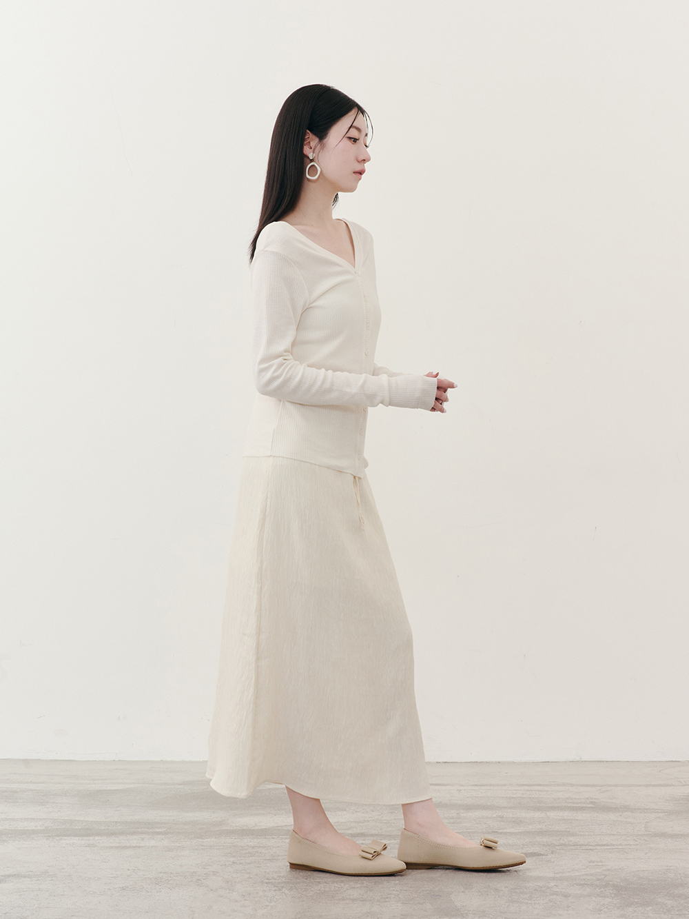 【3D零感雲織鞋】尖頭可拆卸蝴蝶結平底鞋 密茶杏