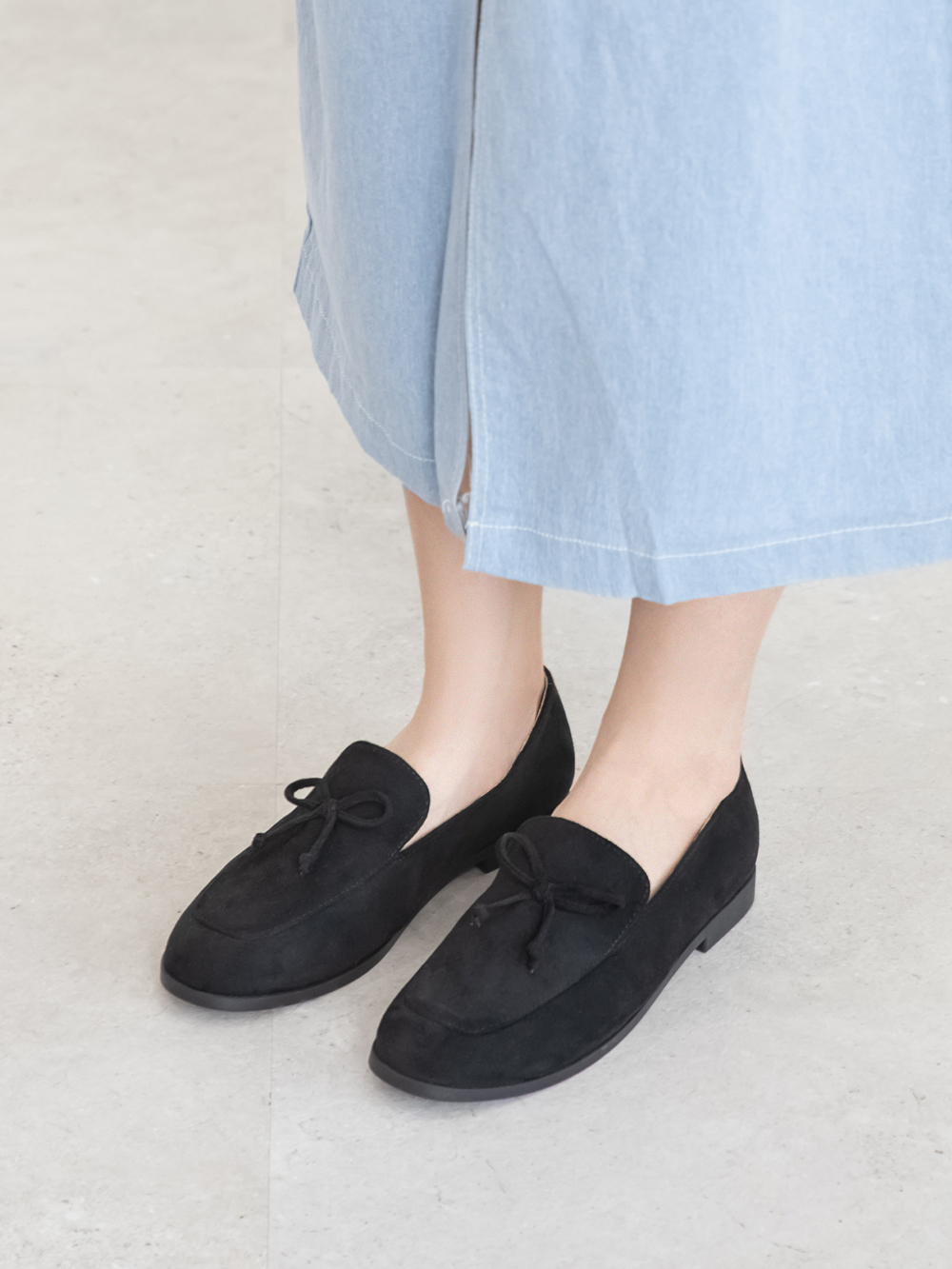 恆久經典4D氣墊蝴蝶結樂福鞋 黑色