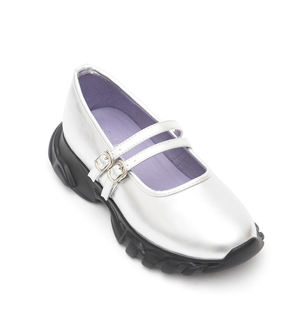 Mary Jane Functional Ballet Flats Silver