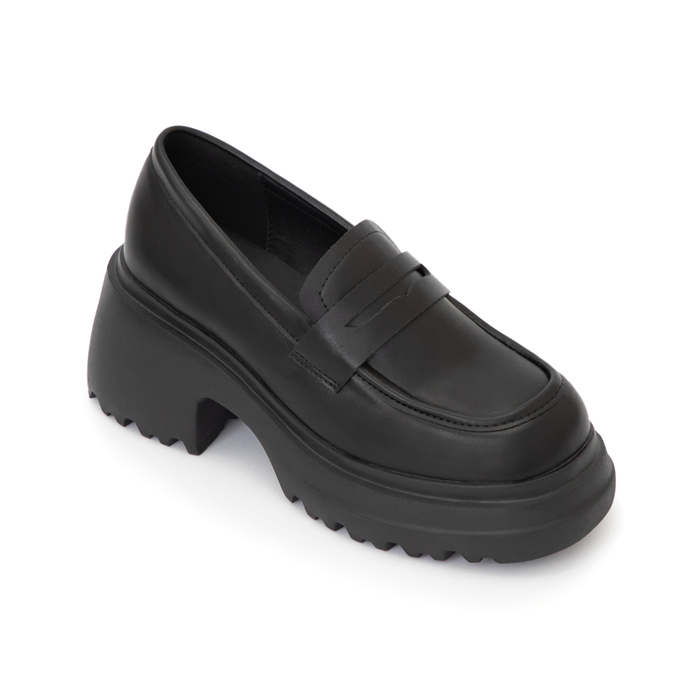 學霸女神增高加厚底樂福鞋 黑色